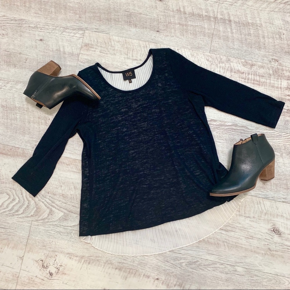 W5 Split Back 3/4 Sleeve Blouse